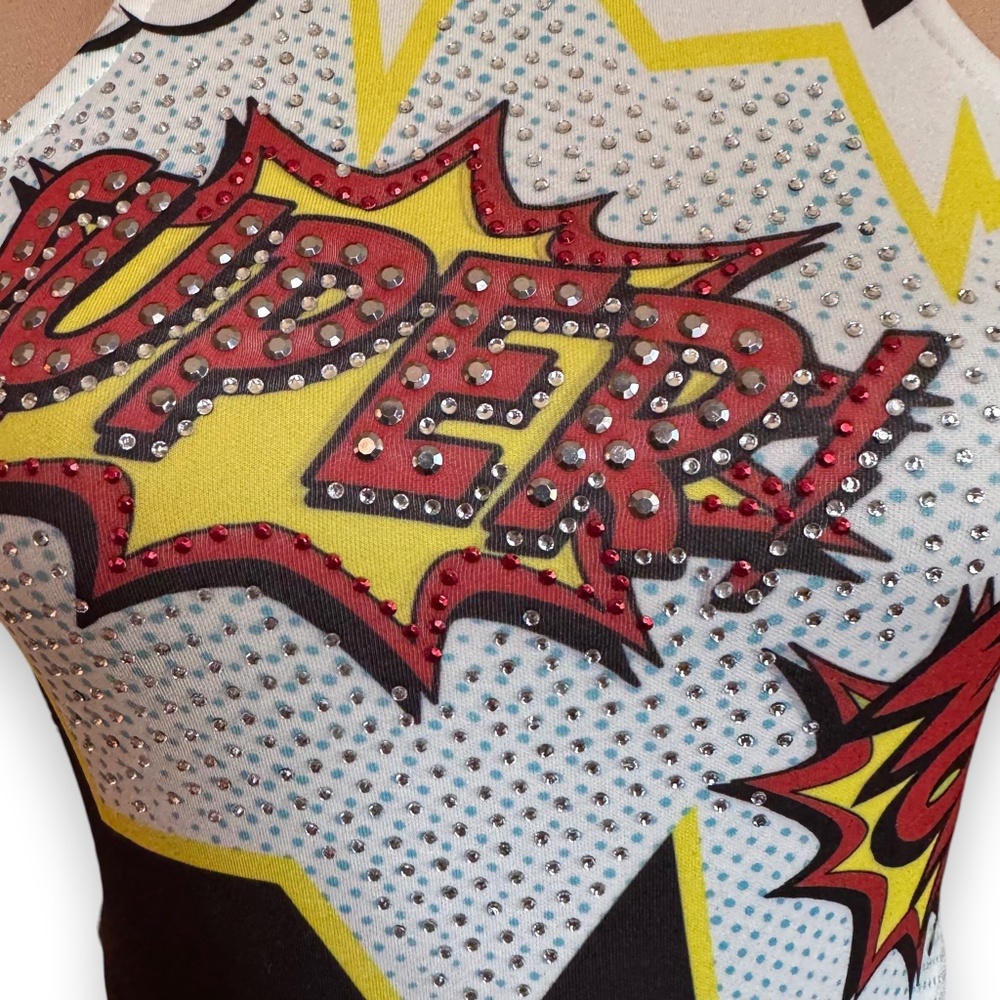 MONACO Super Print Rhinestone Crop Top Size M - Picture 6 of 9